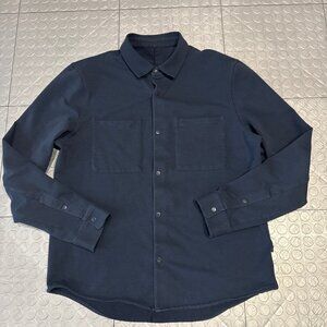Lululemon Soft Knit Snap Front Overshirt French Terry Shirt True Navy Large L